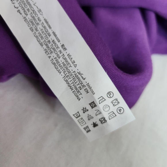 Zara nwt Satin effect wrap dress mini purple M - Picture 11 of 14